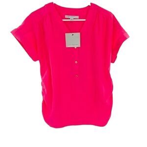 ANDREW MARC Pink Short Sleeve Blouse